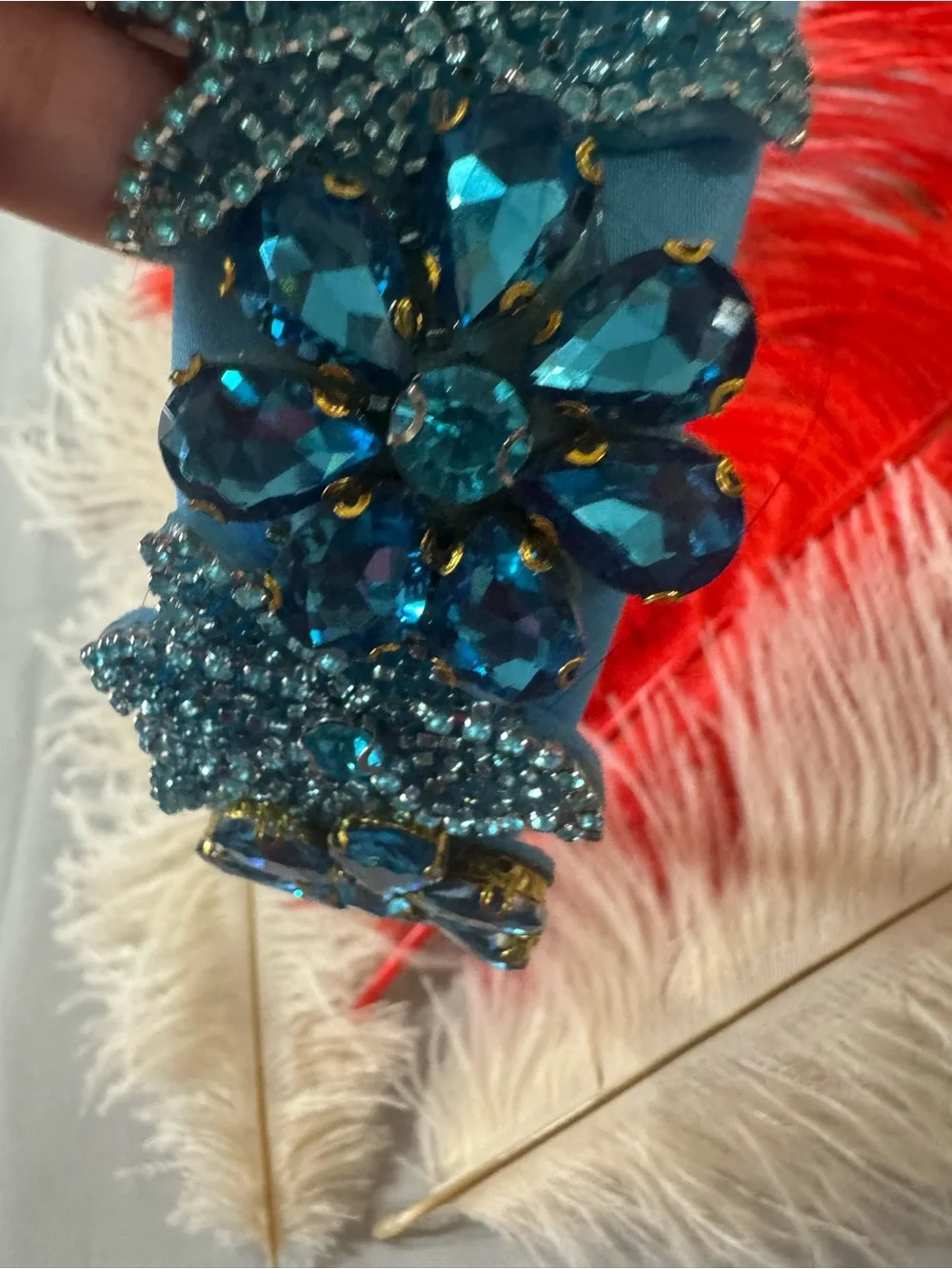 Elegant Embellished sparkling Crystal details Flower Headband - NWT - Handmade.